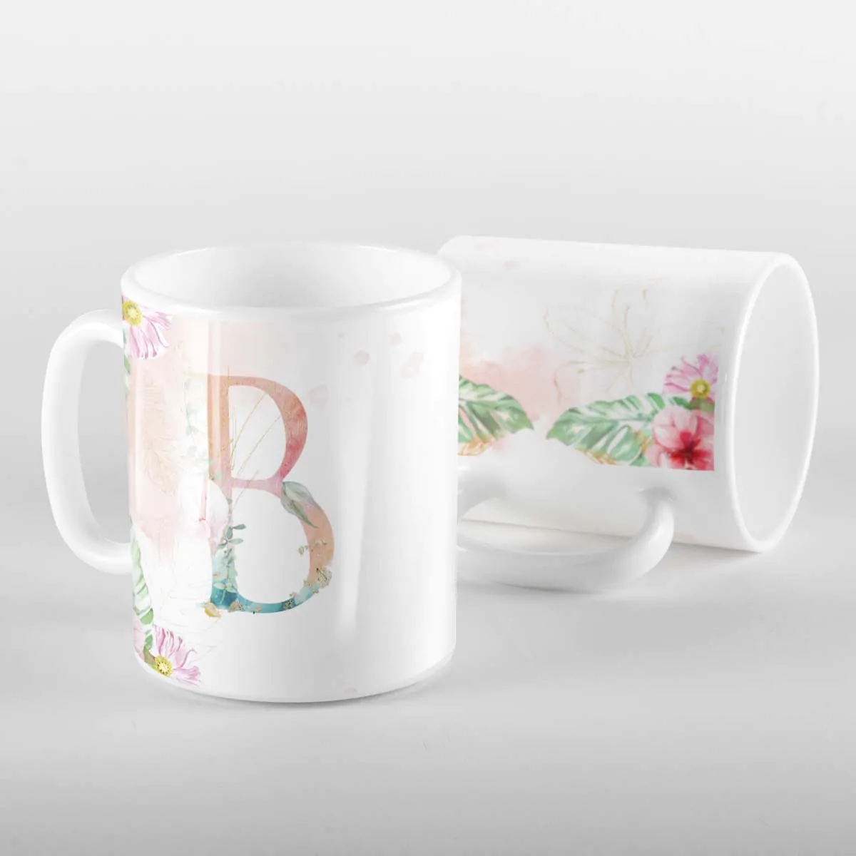 Caneca Letras Iniciais B Aquarela