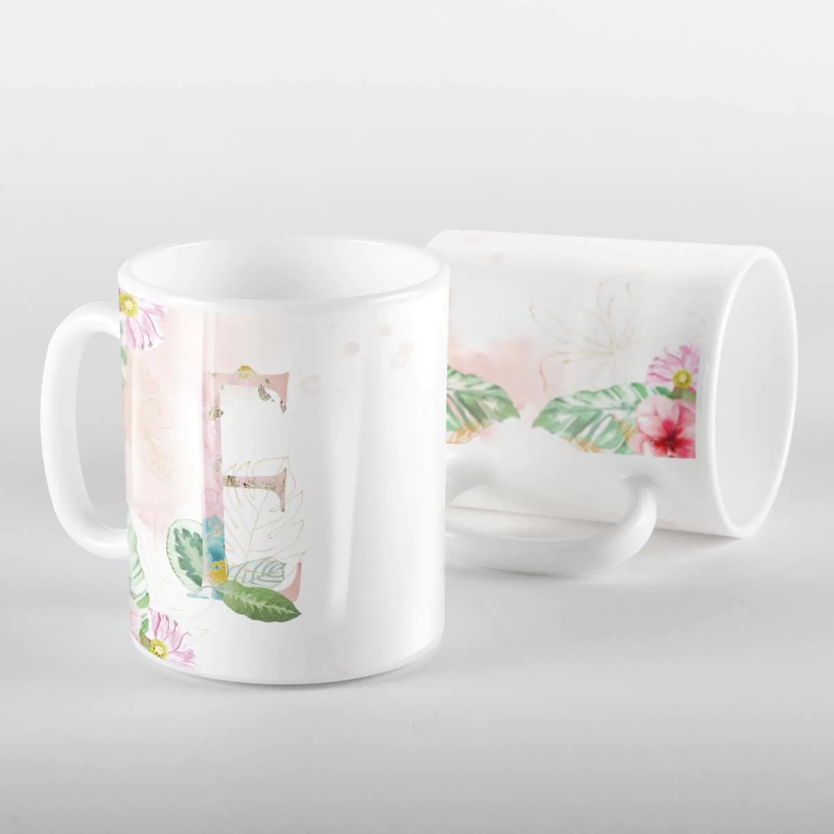 Caneca Letras Iniciais E Aquarela