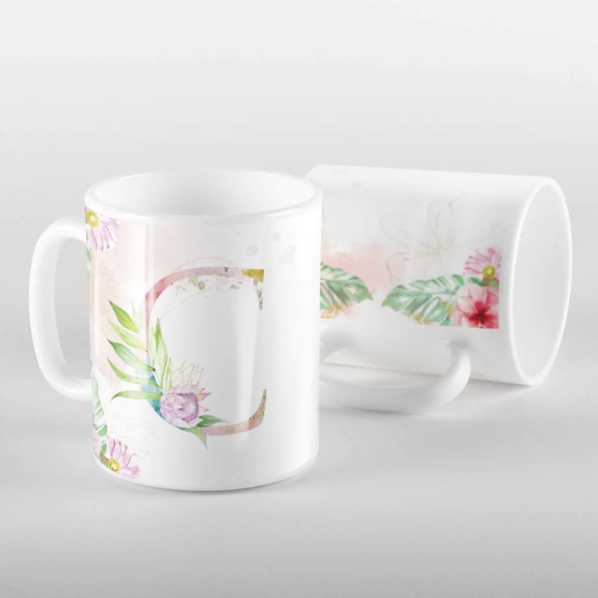 Caneca Letras Iniciais C Aquarela