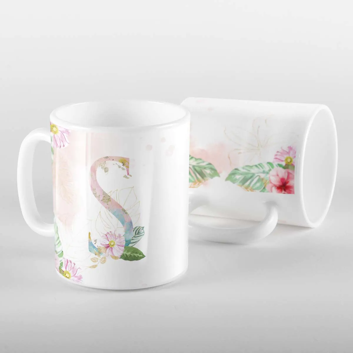 Caneca Letras Iniciais S Aquarela