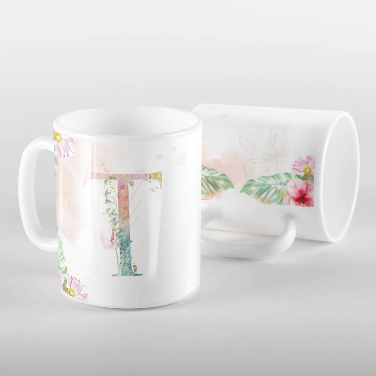 Caneca Letras Iniciais T Aquarela