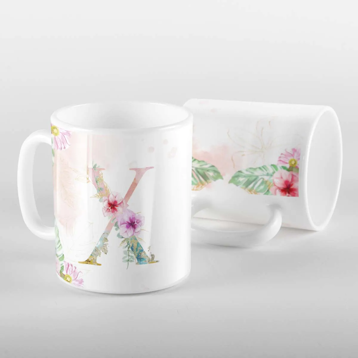 Caneca Letras Iniciais X Aquarela