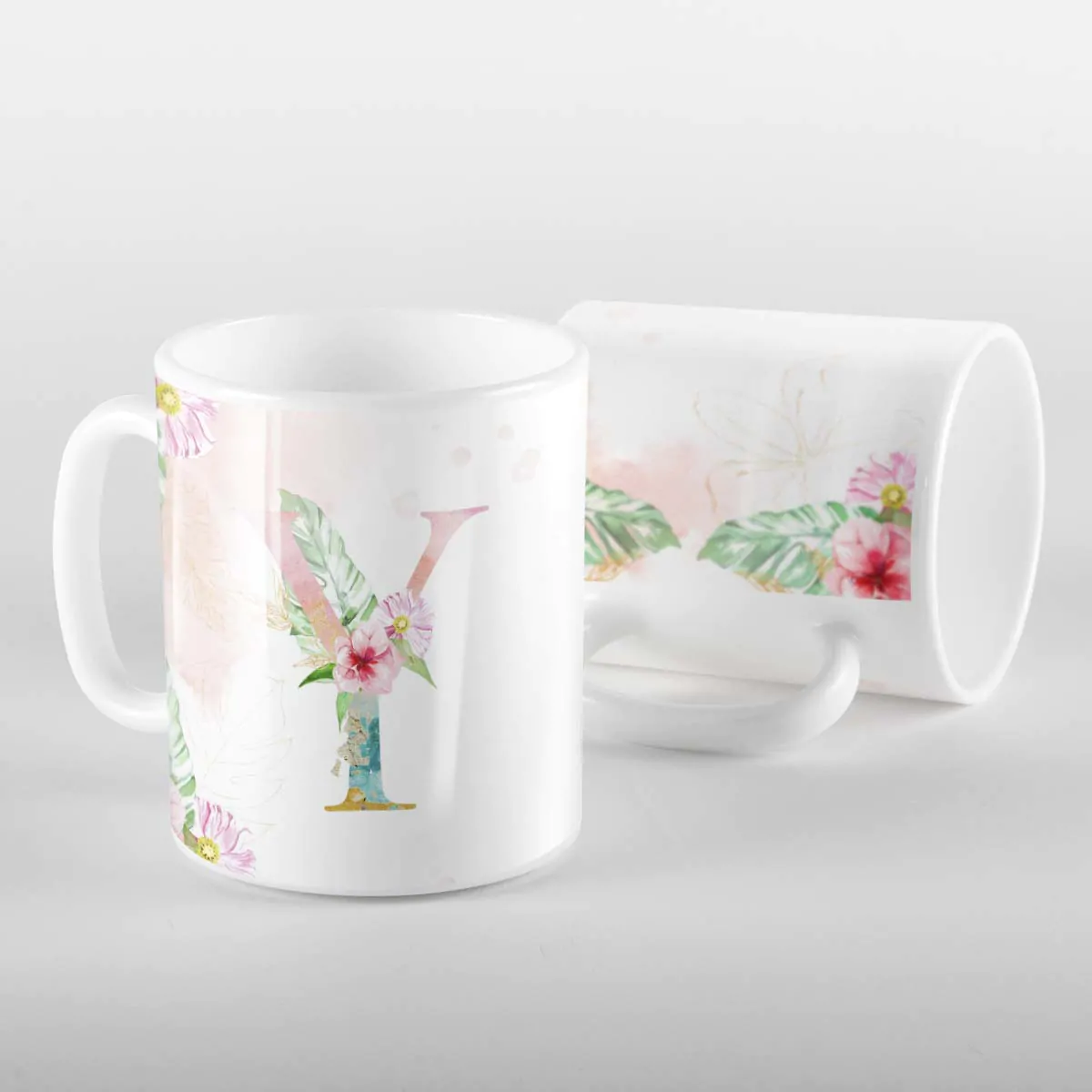 Caneca Letras Iniciais Y Aquarela