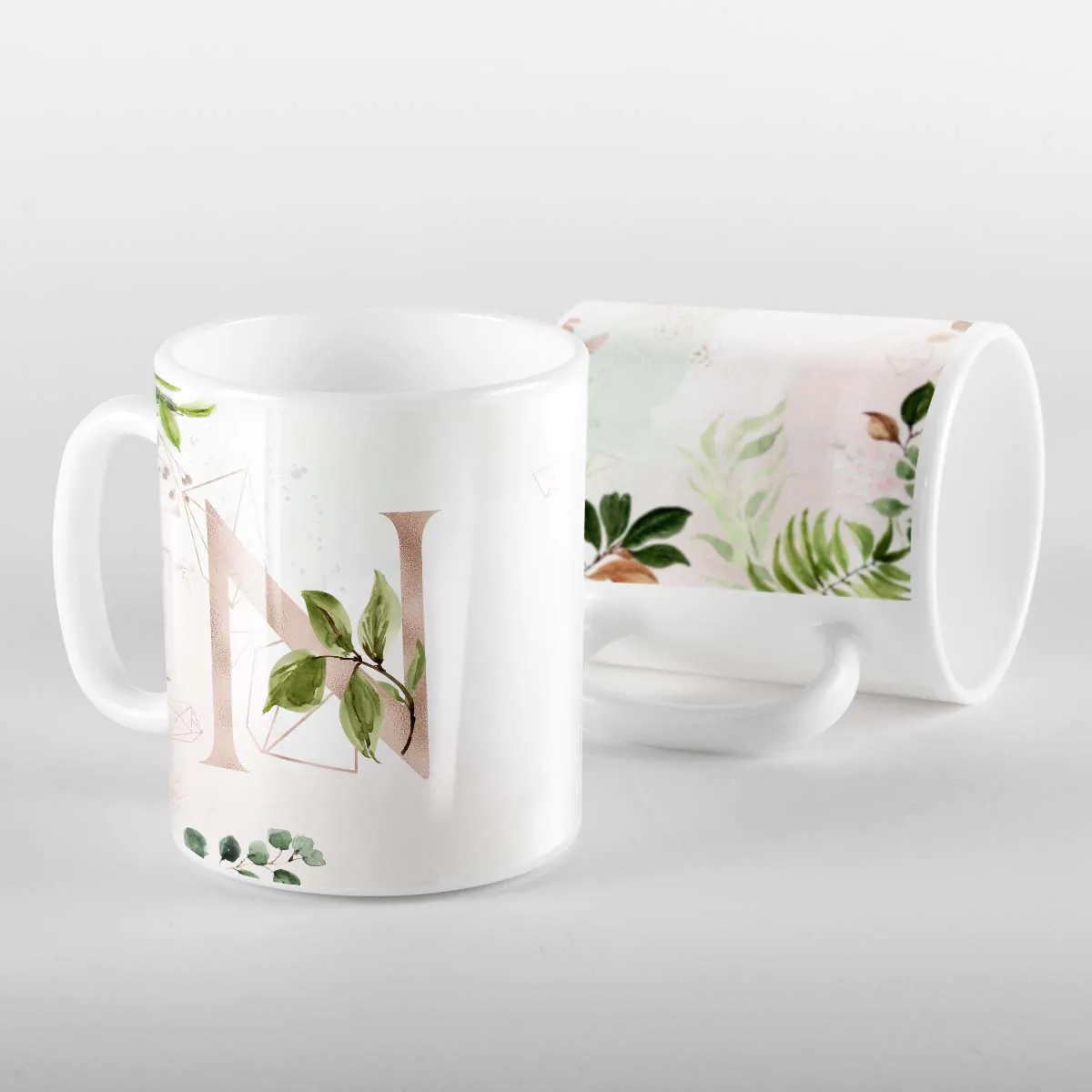 Caneca Letras Iniciais N Rose
