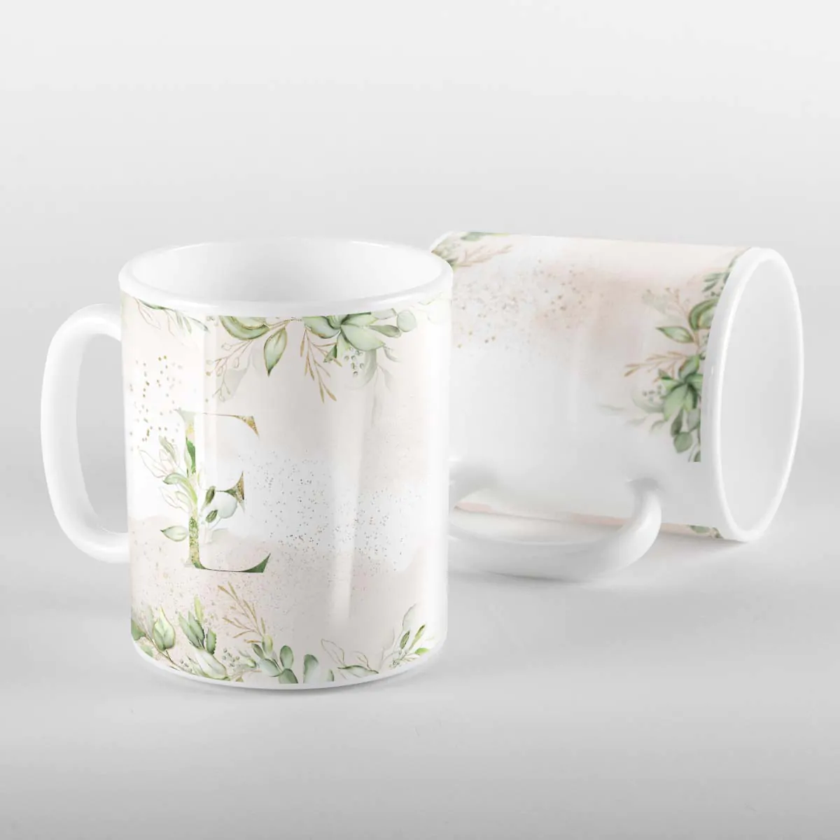 Caneca Letras Iniciais E Verde