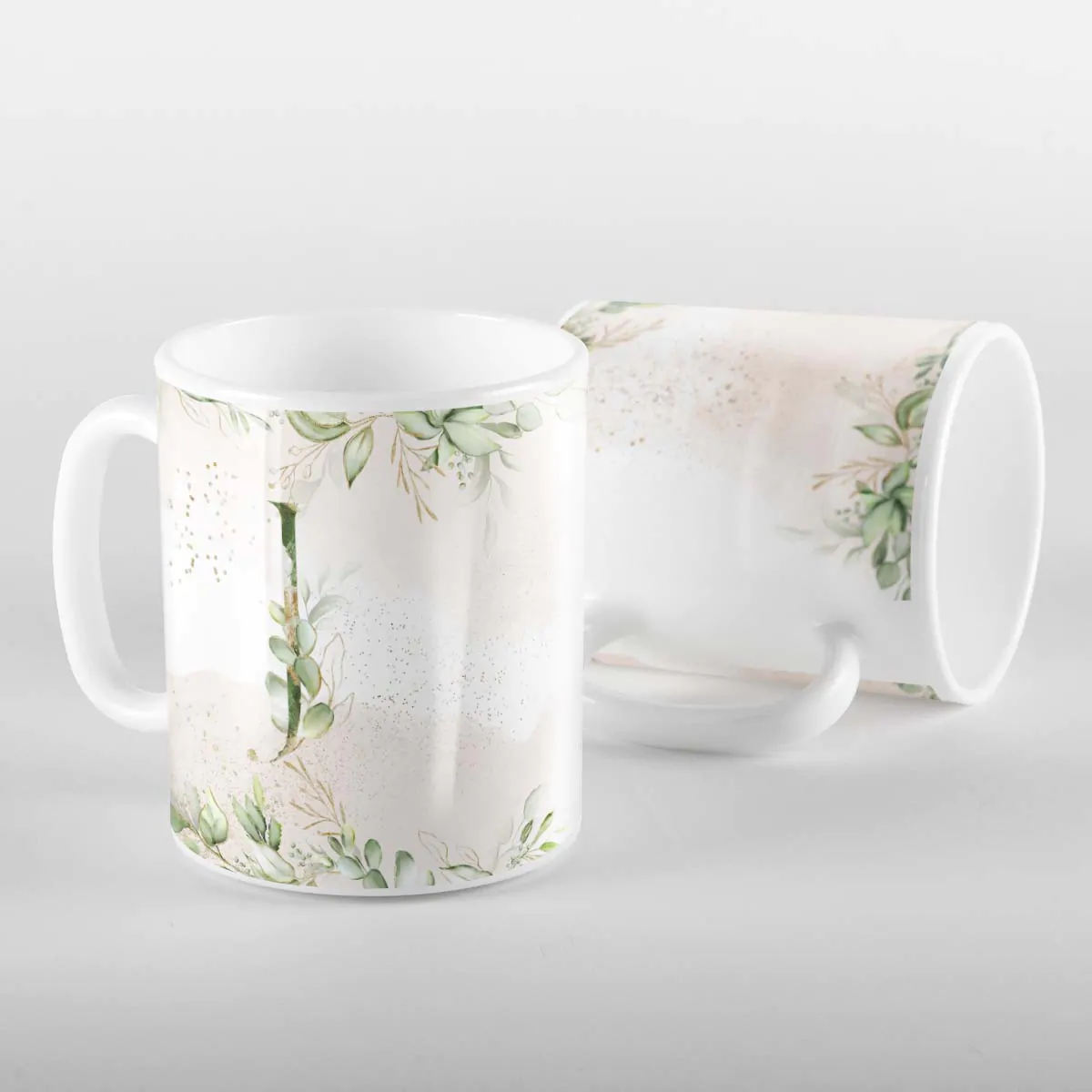 Caneca Letras Iniciais J Verde