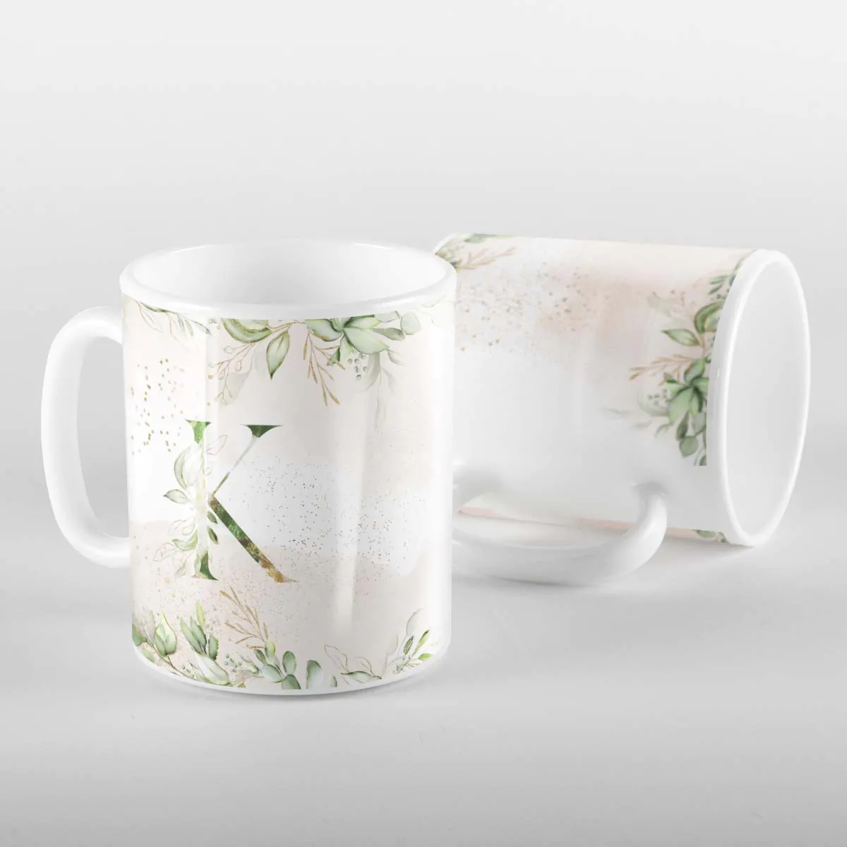Caneca Letras Iniciais K Verde