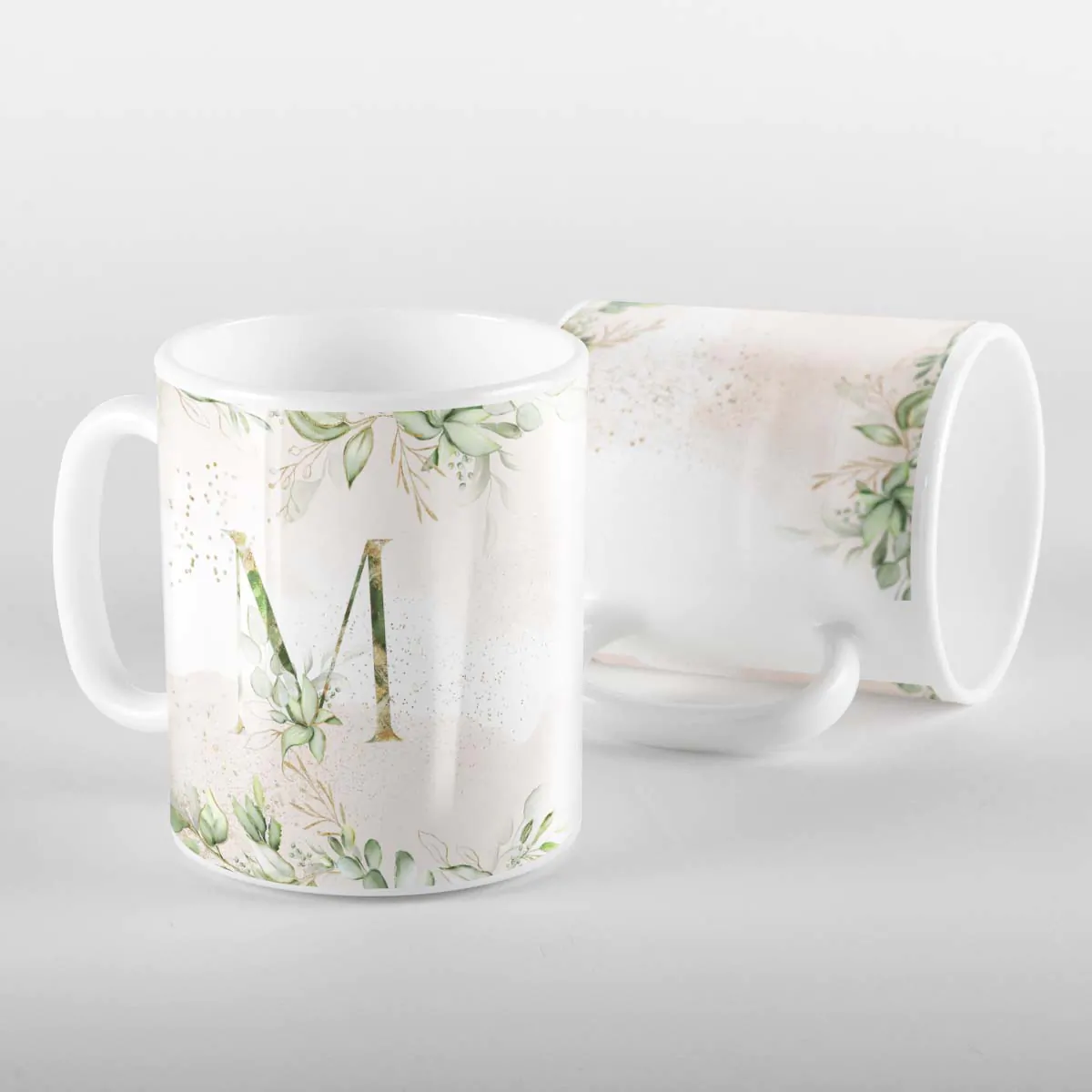 Caneca Letras Iniciais M Verde