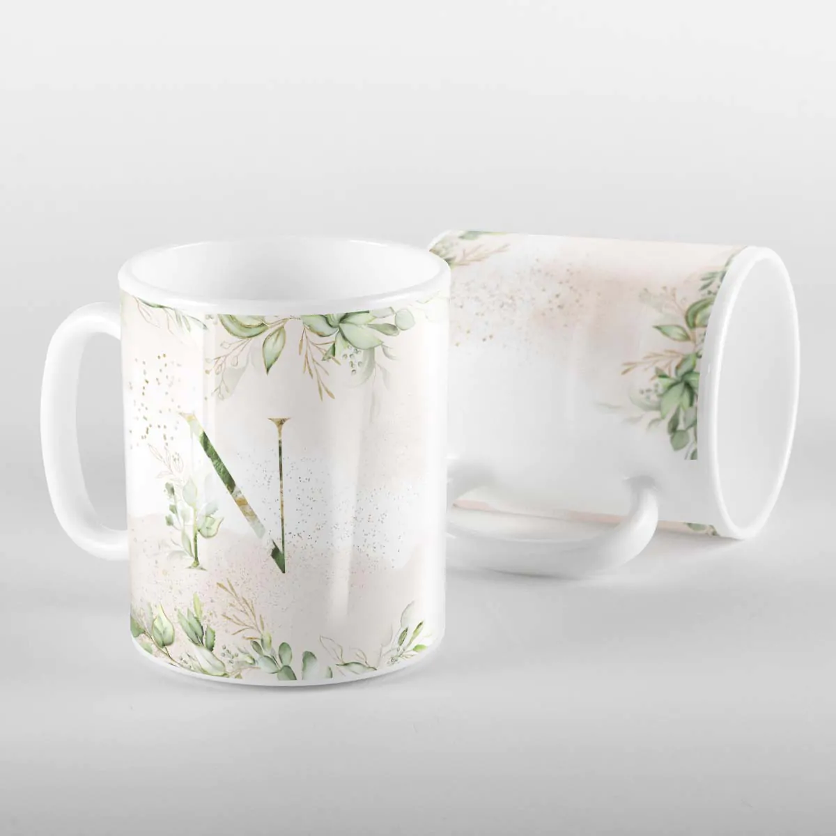 Caneca Letras Iniciais N Verde