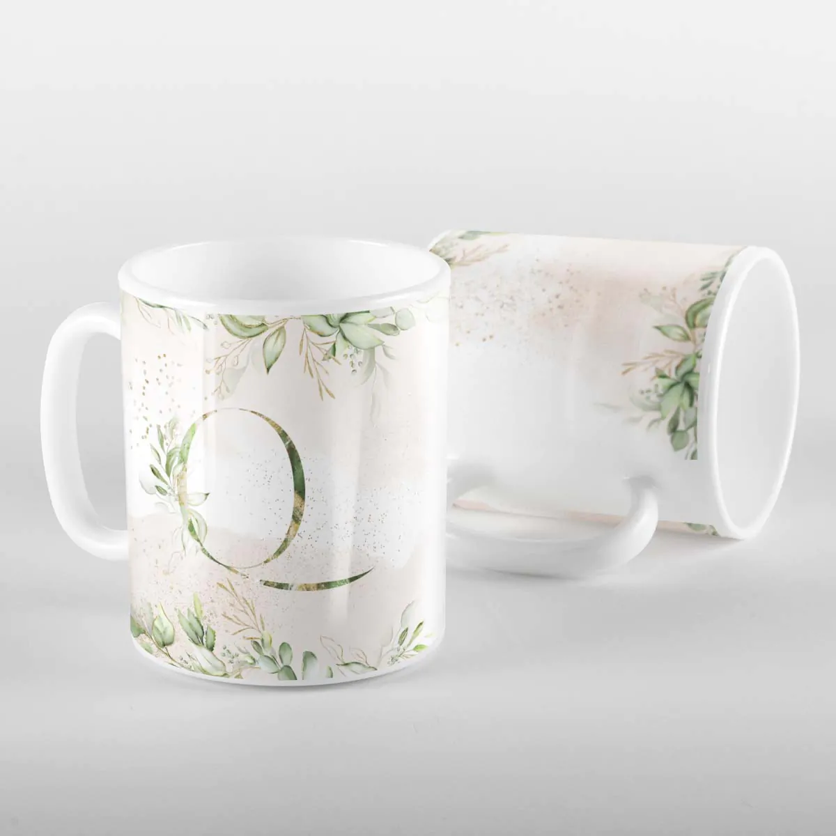 Caneca Letras Iniciais Q Verde