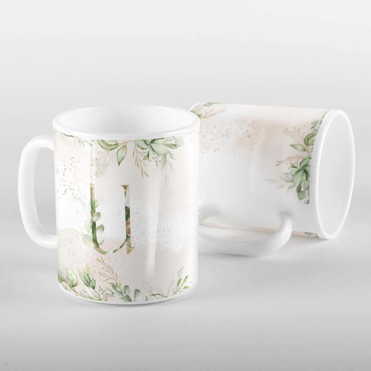 Caneca Letras Iniciais U Verde