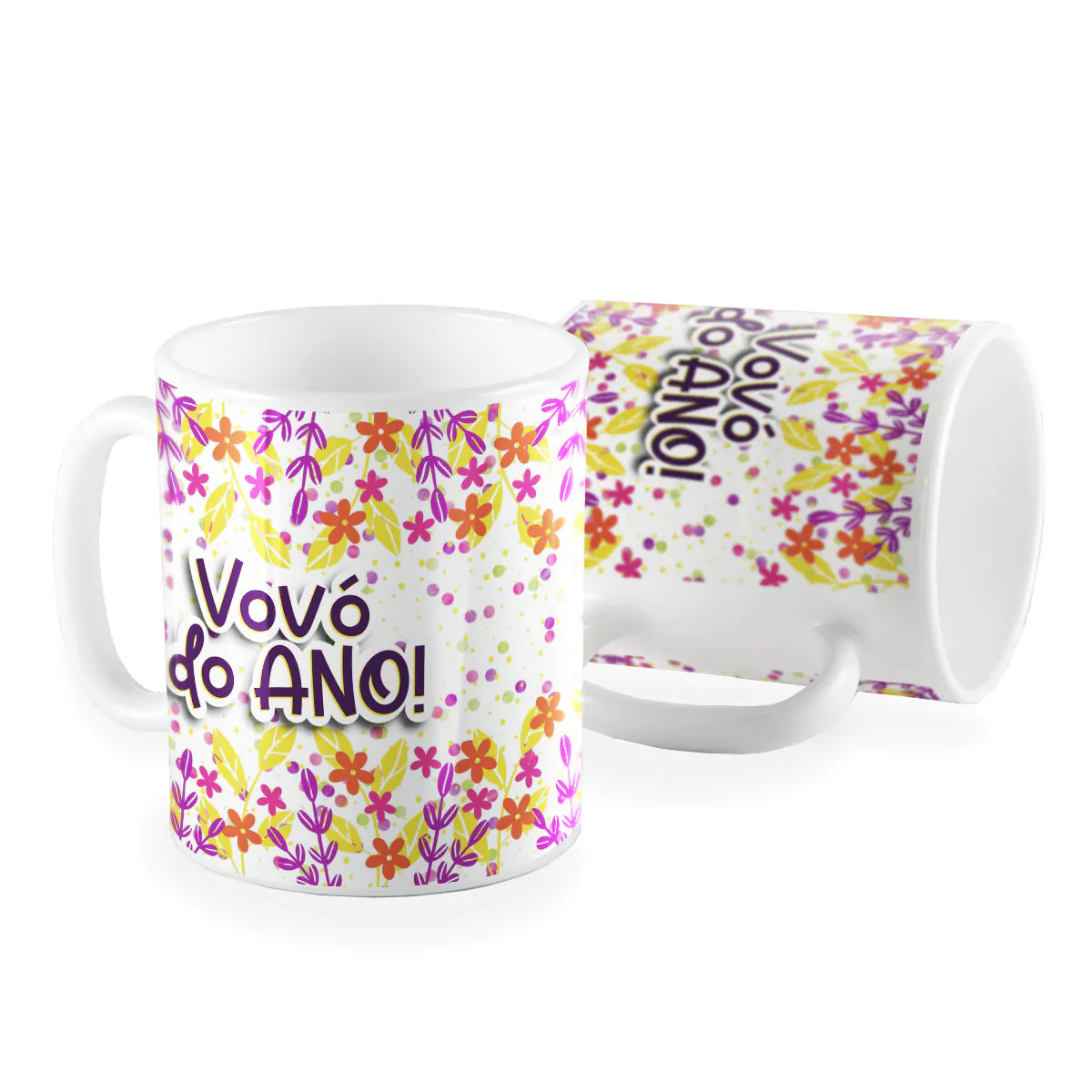 Caneca vovó do ano floral
