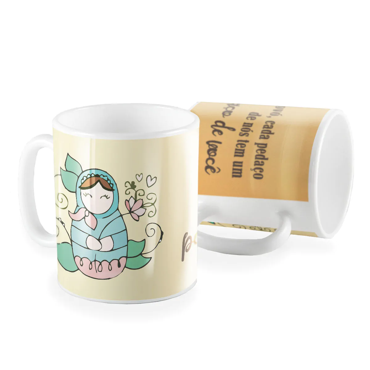 Caneca vovó cada pedaço de nós tem um pedaço de você