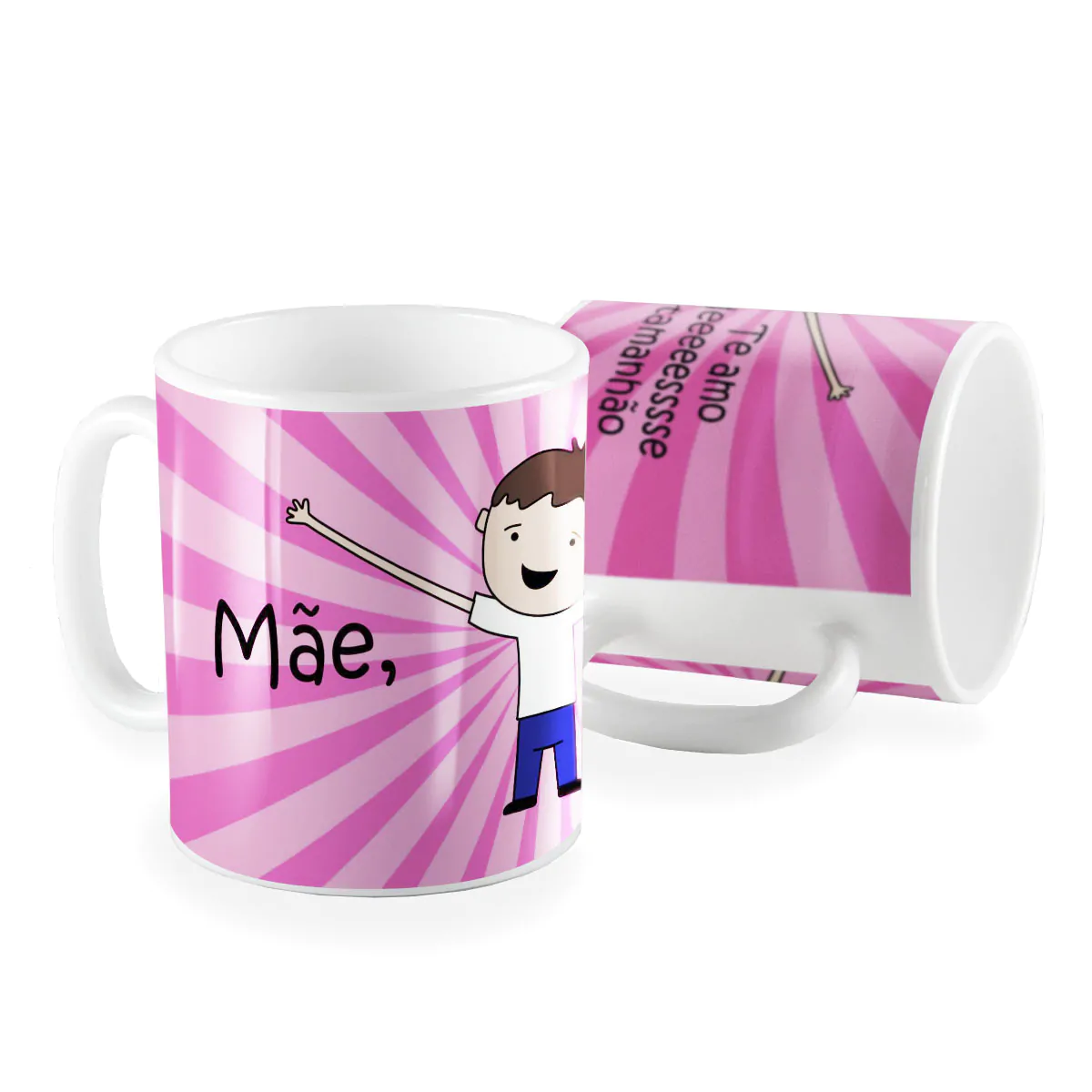 Caneca mae de menino te amo desse tamanhao
