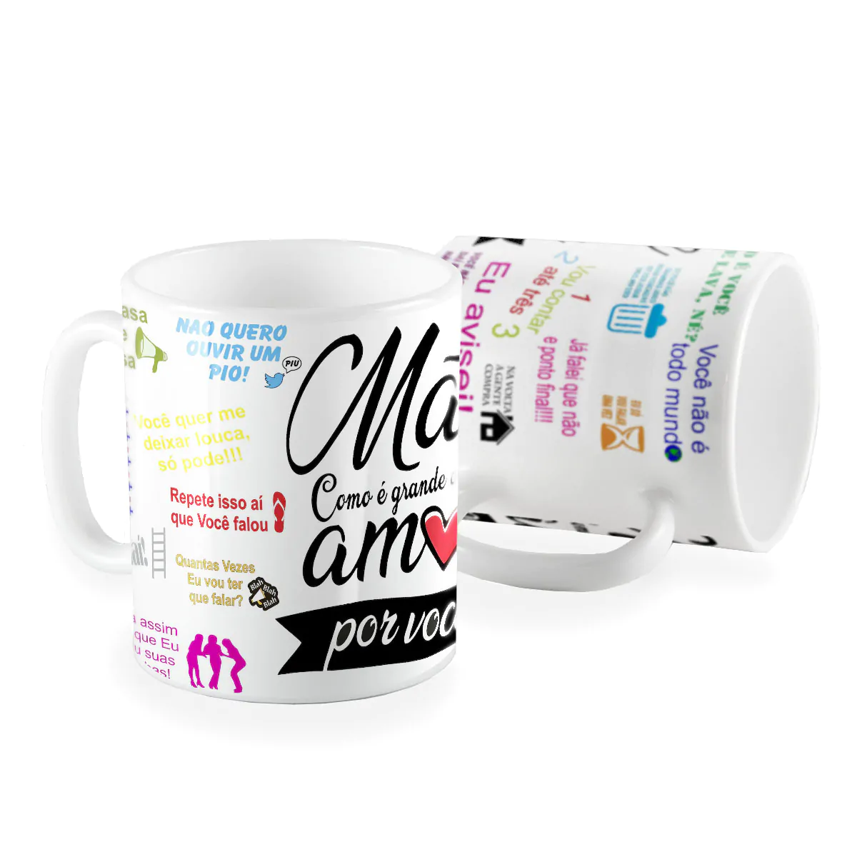 Caneca mae como e grande meu amor