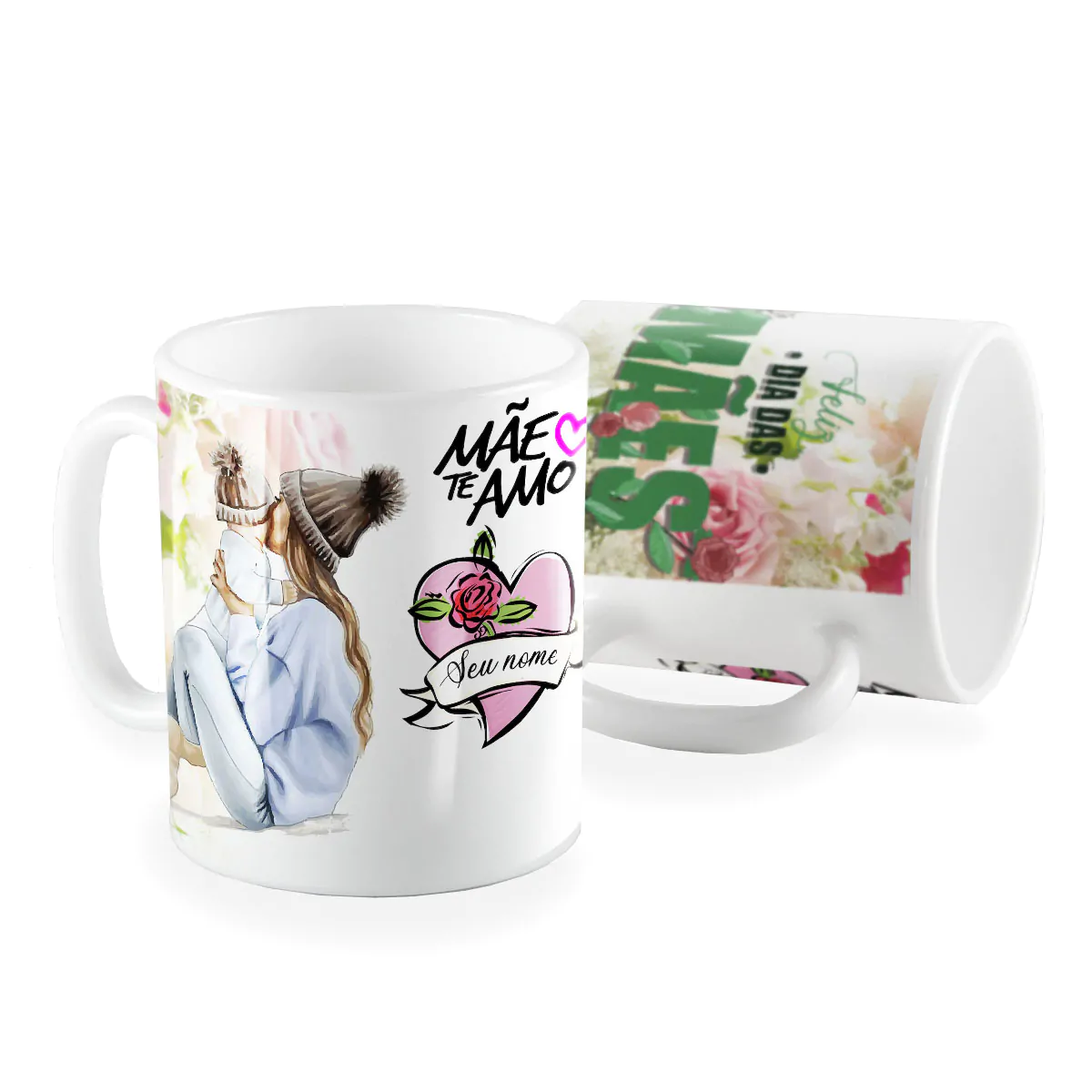 Caneca mae te amo feliz dia das maes