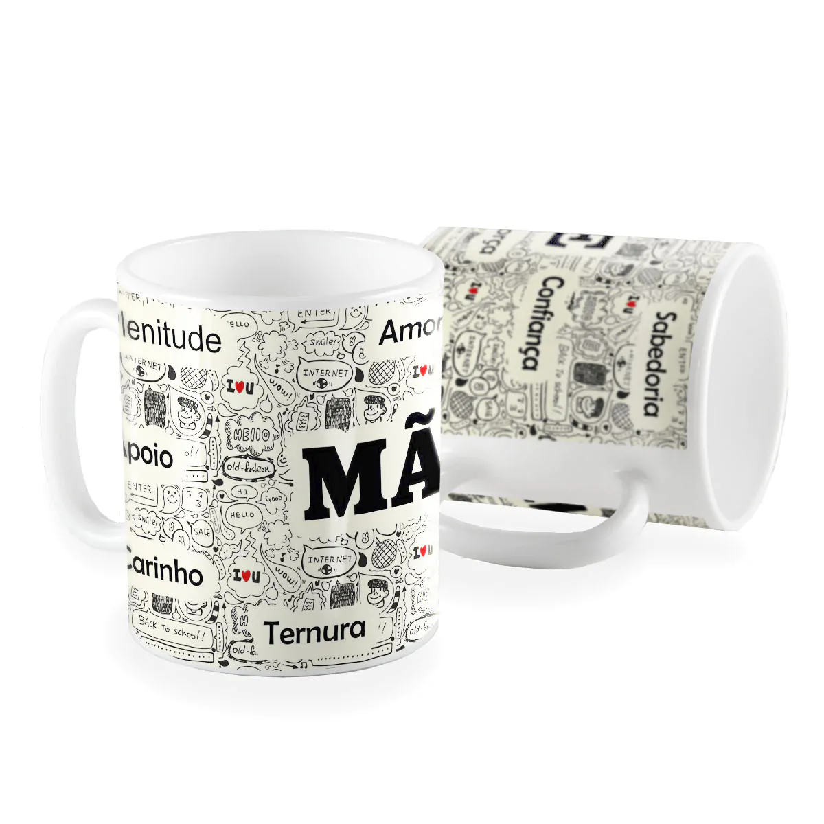 Caneca mae plenitude afeto confiança