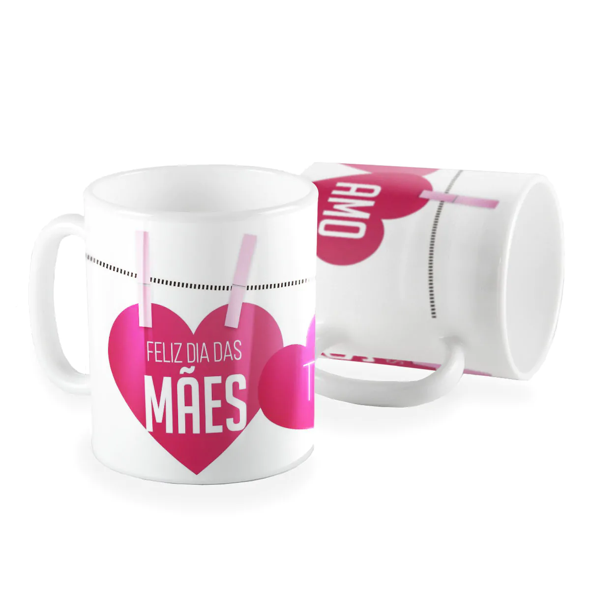 Caneca varal feliz dia das maes te amo tanto