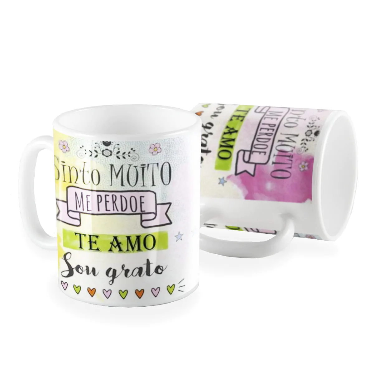 Caneca sinto muito me perdoe te amo sou grata